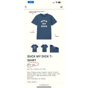 Nick Cave “Suck My D!ck” sold out Cave Things merch